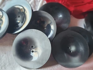 Lot 6 gros boutons vintage gris lumineux pied 3,3 cm manteaux lourd ref TA - Picture 1 of 3