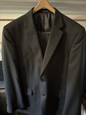 Traje chaqueta y pantalón Jones New York a rayas carbón para hombre talla 44R/36W Foto 1 de 4