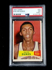 WALTER DUKES 1957 TOPPS BASKETBALL CARD #30 PSA 7 (MC) GRADED ICONIC FIRST SET 