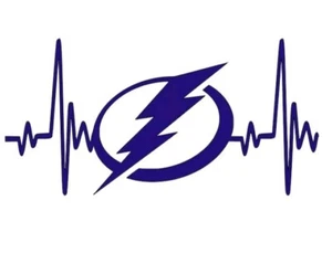 Tampa Bay Lightning Heartbeat  Vinyl Decal Window Laptop Iphone  - Picture 1 of 3
