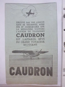 11/34 PUB CAUDRON PHALENE GLÜHWÜRMCHEN FLUGZEUG TOURISMUS ISSY LES MOULINEAUX ORIGINAL ANZEIGE - Bild 1 von 1