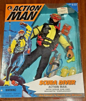 Hasbro Kenner 12" Articulated Modern Action Man GI Joe Scuba Diver 1996 New - Image 1 of 4