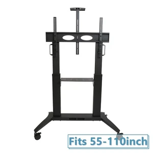 NEW Heavy Duty Mobile TV Stand MT-100 55" to 110" screens up to 145kg - Black - Picture 1 of 10