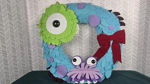 MONSTERS INC Disney Parks Exclusive Christmas/Halloween Wreath PIXAR Sulley/Mike - Picture 1 of 2