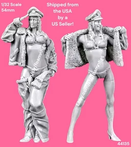 Figura de resina 1/32 54 mm 2 pilotos sexy de la Segunda Guerra Mundial kit de modelo de vuelo 44135 - Imagen 1 de 4