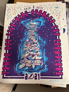 Tampa Bay Lightning Stanley Cup Champions 2021 Limited Poster /150 18x24 - Bild 1 von 6
