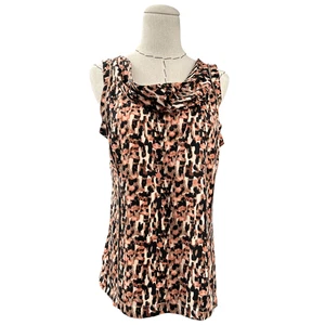 Ann Taylor Damenbluse mehrfarbig ärmellos Wasserfallausschnitt Tiermotiv Größe 4 - Bild 1 von 8