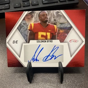 Solomon Byrd 2023 SAGE HIT Auto A-SB USC Trojaner Houston Texans - Bild 1 von 2