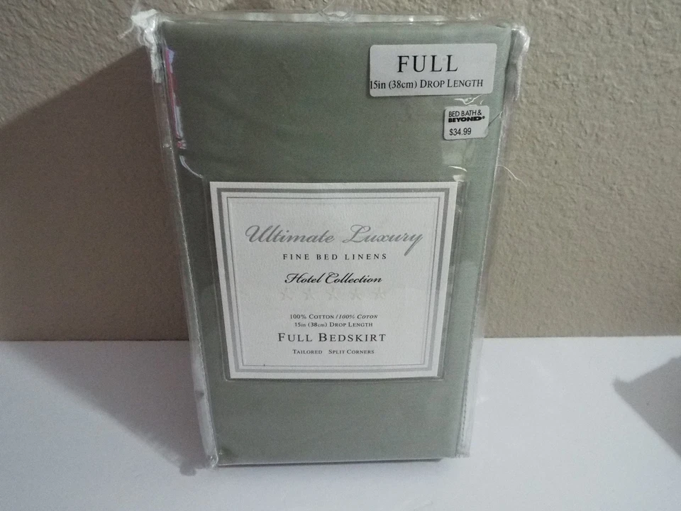 Falda de cama completa de lujo definitiva para ropa de cama fina colección de hoteles salvia Foto 1 de 3