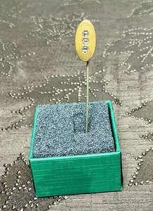 Vintage Antique Oval w/ 3 Untested Stones Stick Pin / Lapel Pin Gold Or Bronze - Picture 1 of 6