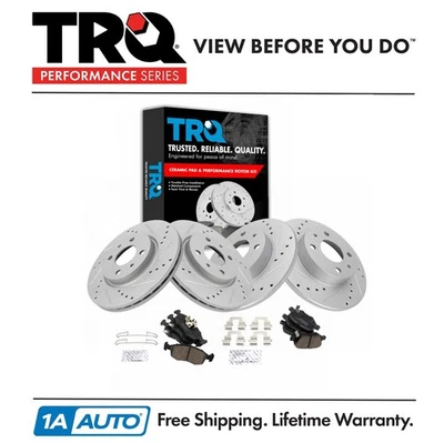 TRQ Front & Rear Premium Posi Ceramic Brake Pad & Performance Rotor for Fiat 500 - Image 1 of 4