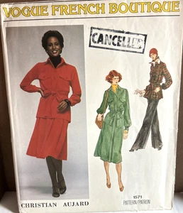 Gonna abito top anni 70 Vogue boutique francese Christian Aujard #1571 NON TAGLIATA taglia 1 4 - Foto 1 di 2
