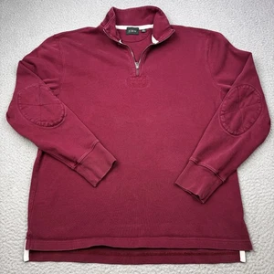J Crew Ruderer Pullover Herren Medium Burgunderrot Half Zip Ellenbogen Patch Sweatshirt - Bild 1 von 13