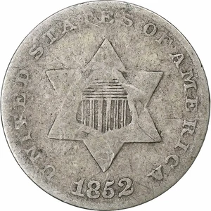 [#1307618] United States, Silver 3 Cents, 1852, Philadelphia, Silver, VF - Picture 1 of 2