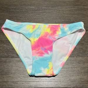 Bikini High Leg Hipster Swimsuit Bathing Suit Bottoms Tie Dye Ribbed size XS 00 - Picture 1 of 7