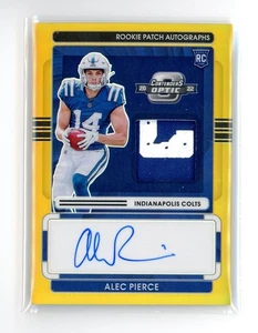 Alec Pierce 2022 Contenders Optic Rookie Patch Auto Gold Prizm 1/5 Colts #RPA-AP - Picture 1 of 2