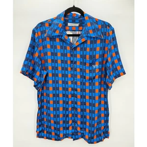 NWT Wales Bonner Blue Viscose Print Highlife Bowling Shirt Men's Size 48 - Picture 1 of 13