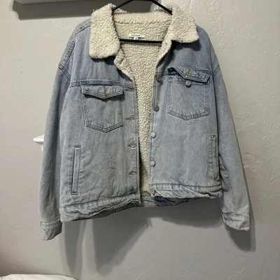 Pacsun Jean Sherpa Lined Jacket M/L - Image 1 of 4
