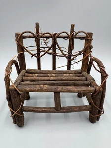 Vintage Rustic Primitive Wooden Doll Bench - Picture 1 of 8
