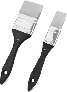 Cepillo de pintura, cepillo modelador de color de silicona, 2 piezas (1 pulgada, 2 pulgadas) sólido plano flexible - Imagen 1 de 3