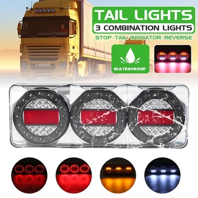 3 Combination STOP TAIL INDICATOR 12V Tail Lights LED REVERSE Truck Ute IP67 - Image 1 of 4