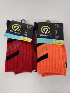 6 Pairs C9 by Champion Boys Medium 9-2.5 Youth Athletic Crew Socks Cushioned New - Picture 1 of 7