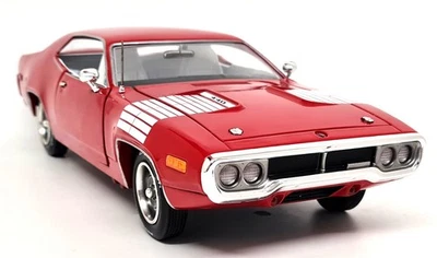 Autoworld 1/18 Plymouth Road Runner GTX 1972 Rally Red Diecast Model Car - Image 1 of 4