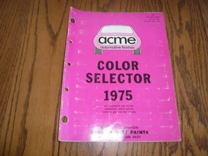1975 US Passenger Car & Comml Truck  Acme Paint Chips Samples - Catalog 9AP 1491 - Picture 1 of 9
