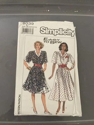 SIZES 10/12/14 SIMPLICITY  9039 MISSES DRESS HANDKERCHIEF UNCUT / FF - Image 1 of 4