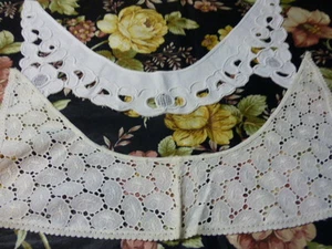 les 2cols vintages ,anciens ,broderie richelieu et broderie anglaise tres beaux  - Picture 1 of 5