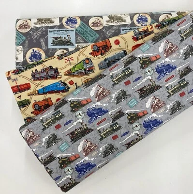NUTEX Zug Stoff Quilten Baumwolle Lok Dampflok Reise Patchwork Qualität