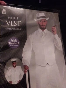 White Vest Adult Halloween Fancy Dress Brand New And Sealed - Picture 1 of 8