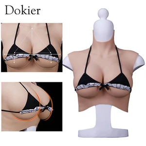 C-K Cup Plus Size Silicone Breast Forms Breastplate Fake Boobs For Crossdresser - Picture 1 of 20