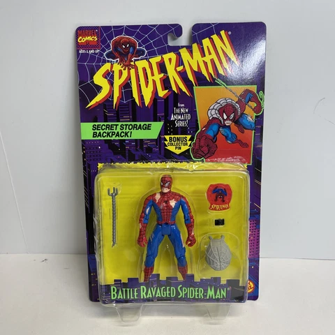 1995 Toybiz Spider-Man The Animated Series - Battle Ravaged Figure BRAND NEW Cover