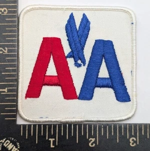 Vintage American Airlines AA Logo Patch rot blau bestickt 3" quadratisch - Bild 1 von 2