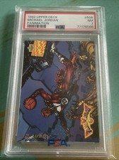 1992 UPPER DECK MICHAEL JORDAN FANIMATION CARD PSA 7