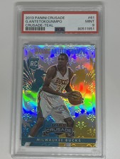 2013 Panini Crusade Giannis Antetokounmpo Teal Gold Prizm PSA 9 Rookie
