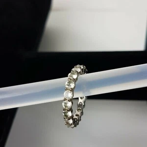 PAVOI 14K White Gold Plated Sterling Silver Ring Cubic Zirconia Band Size 6 - Picture 1 of 3