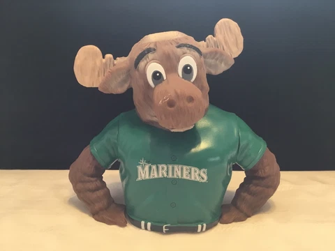 MLB Seattle Mariners Plastic moose mascot piggy bank New!  (F30) Cover