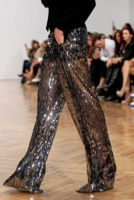 Nuevos Pantalones Palazzo SASS & BIDE "A Grand Affair" Galería de Costura Pierna Ancha Lentejuelas 8 Foto 1 de 4