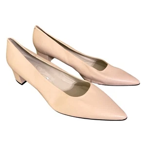 Amalfi by Rangoni Women’s Shoes 13 Pink Nude Leather Pumps Pointed Toe Heels - Picture 1 of 7