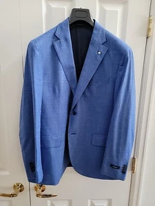 LUBIAM Chambray 50% Wool 30% Silk Blazer Men's EU 56 R US 46 R Navy MSRP $1095 - Picture 1 of 10