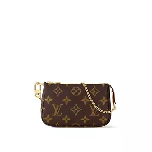 🔥NEW LOUIS VUITTON Mini Pochette Accessoires Chain Pouch Monogram HOT GIFT RARE - Picture 1 of 12