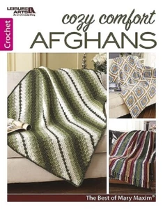 Crochet Pattern Book COZY COMFORT AFGHANS ~ Best of Mary Maxim ~ 6 Designs - Picture 1 of 7