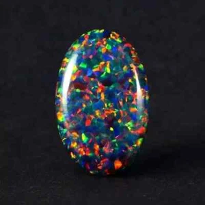 Natural Black Fire Opal Oval Cabochon 9.63 Ct A+ Australian Loose Gemstone - Picture 1 of 6