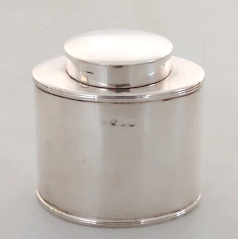 George III Solid Silver Tea Caddy - 119g - London 1818 Cover