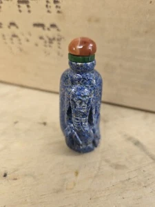 Antique Chinese Carved Lapis Lazuli Snuff Bottle - Picture 1 of 6