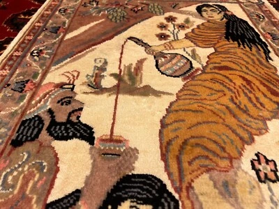 ARTÍCULO DE COLECCIONISTAS Impresionante colgante de pared de seda y lana retrato Omar Khayam Foto 1 de 4