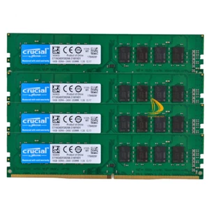 Crucial 4x 16GB 2RX8 PC4-2400T DDR4 19200MHz 288Pin UDIMM Desktop Memory RAM 64g - Picture 1 of 10