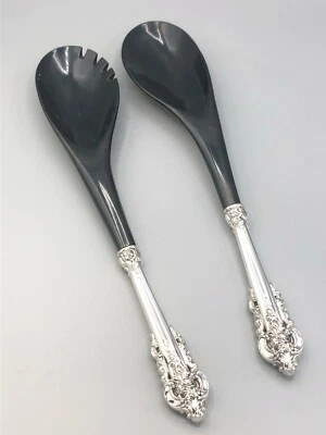 Grande Baroque de Wallace Plata de Ley - Juego de Ensalada de 2 Piezas de Plástico Negro 12.5" Foto 1 de 3